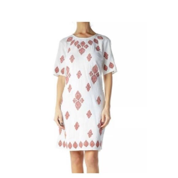 Michael Michael Kors Womens Embroidered Aztec Bohemian Shift Mini Dress Size 6 - Picture 1 of 11